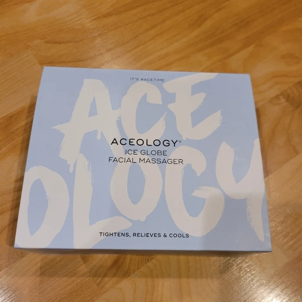 Aceology Blue Ice Globe Facial Massager Set New